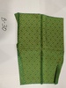 名称：绿地回纹色织绸
尺寸：37cm*50cm
年代：60年代
描述：绸是丝织物的一个大类。指采用基本组织或混用变化组织或无其他类丝织物特征的、质地紧密的丝织物。
